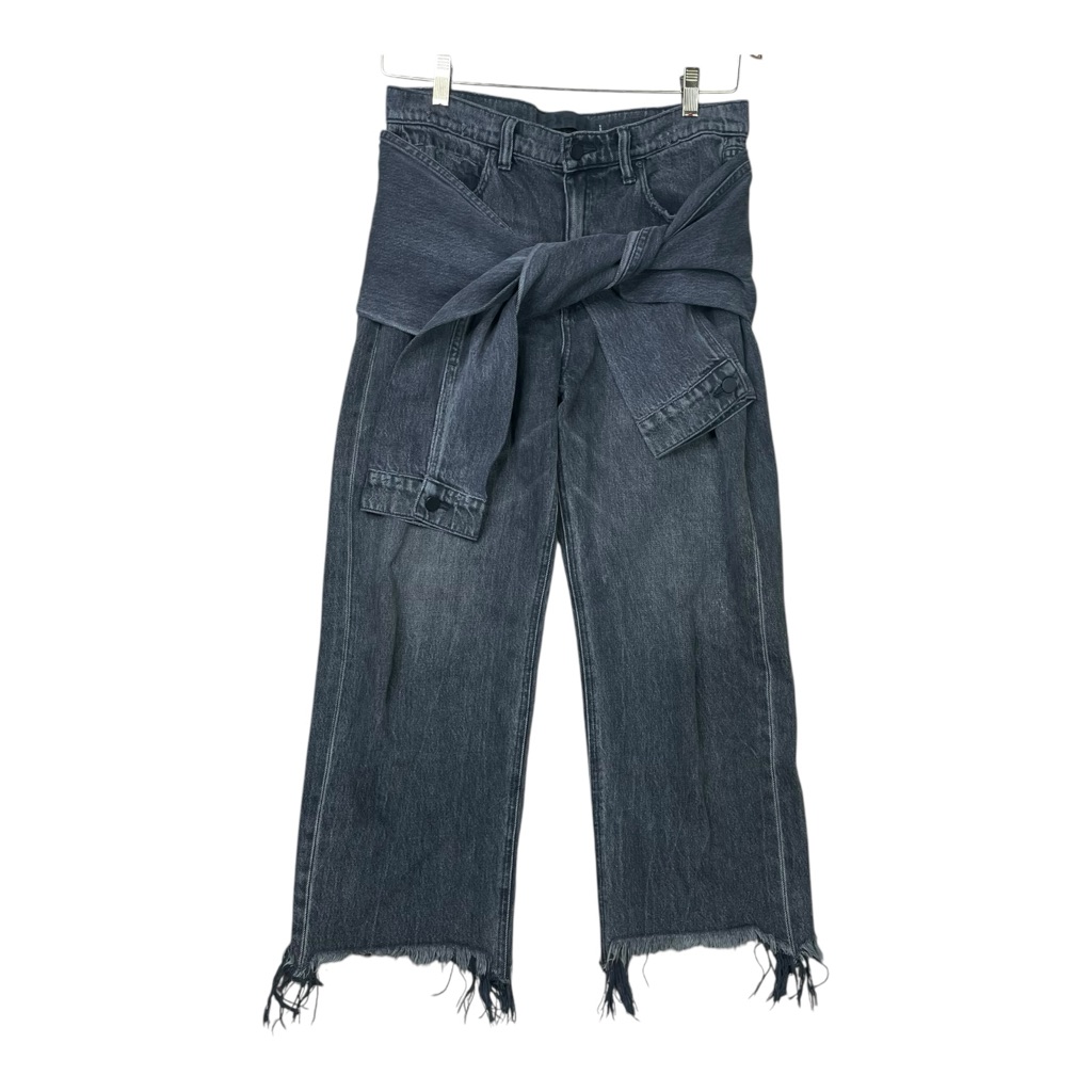Denimx Alexander Wang Stack Tie Crop Jeans Black Track Sz 29(31x25)Euc High Rise